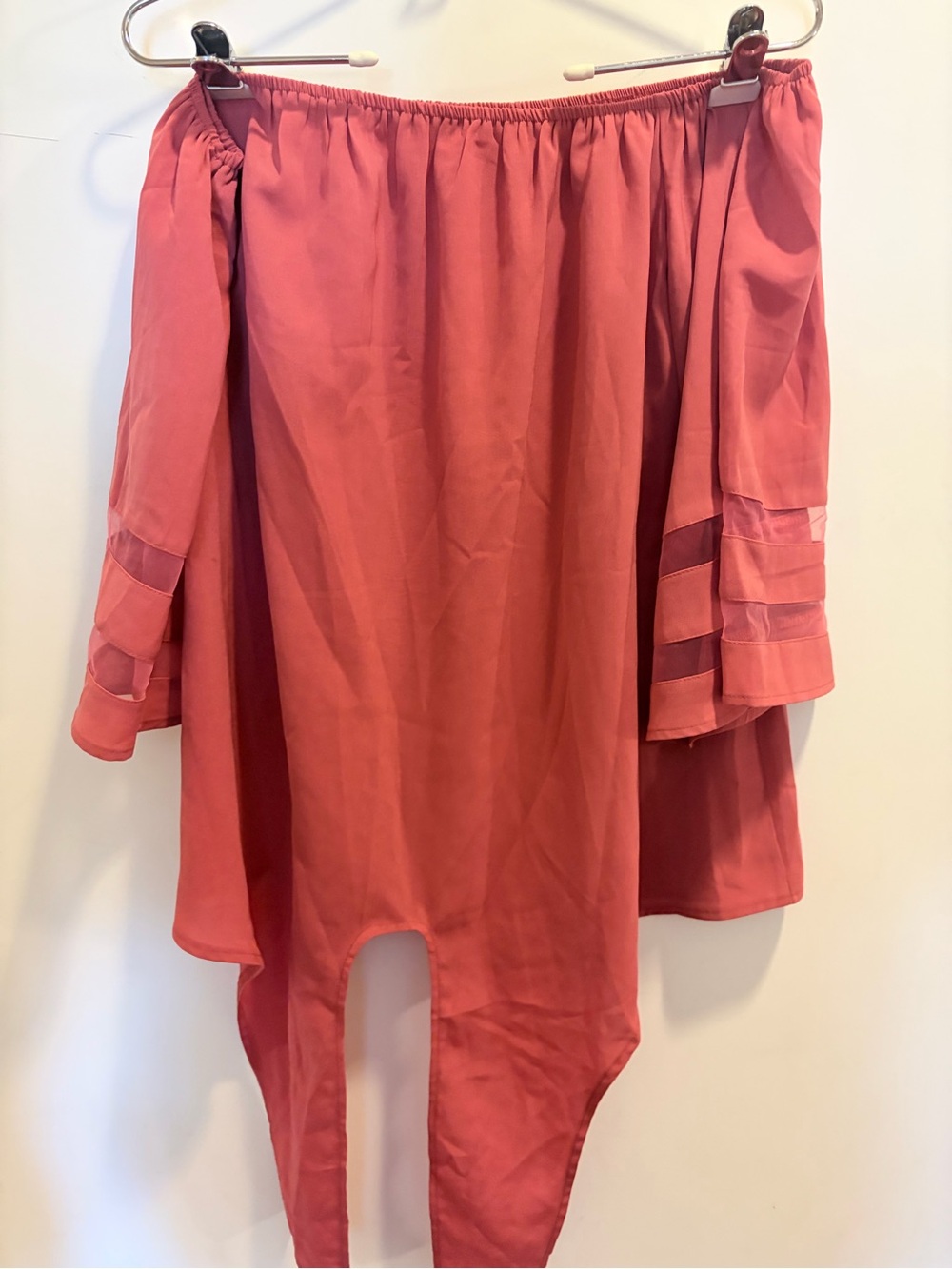 NWOT Amazon Off-the-Shoulder Coral Pink Blouse